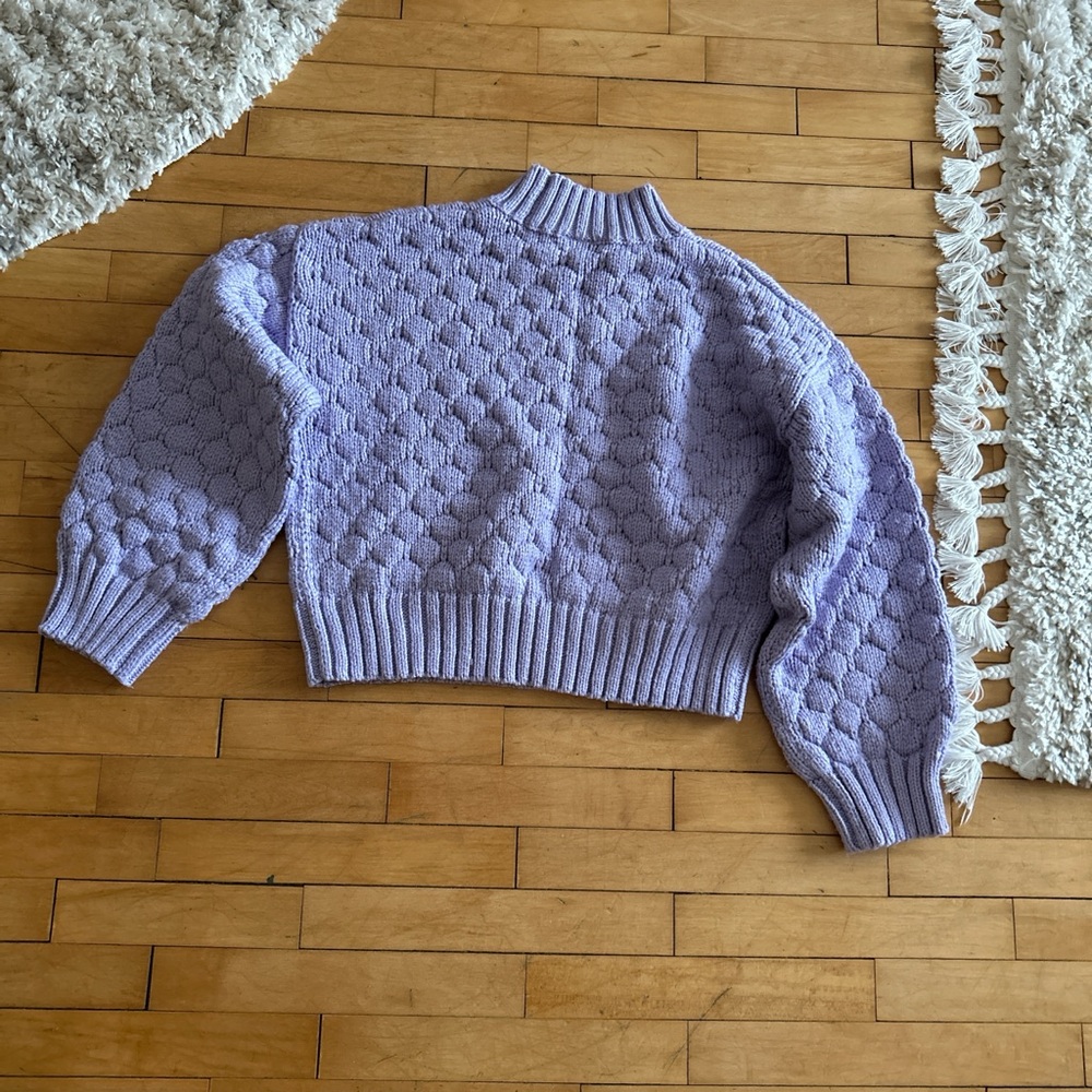 Monki textured knit sweater in purple - Picture 4 of 5